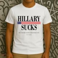 Hillary Clinton Sucks But Monica Is Way Better At It T-Shirt thumb 3