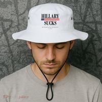 Hillary Clinton Sucks But Monica Is Way Better At It Bucket Hat thumb 2