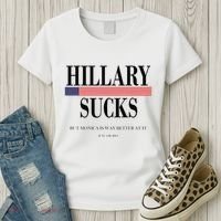 Hillary Clinton Sucks But Monica Is Way Better At It Women's T-Shirt thumb 3
