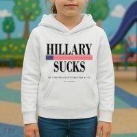 Hillary Clinton Sucks But Monica Is Way Better At It Kids Hoodie thumb 3