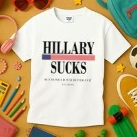 Hillary Clinton Sucks But Monica Is Way Better At It Kids T-Shirt thumb 3
