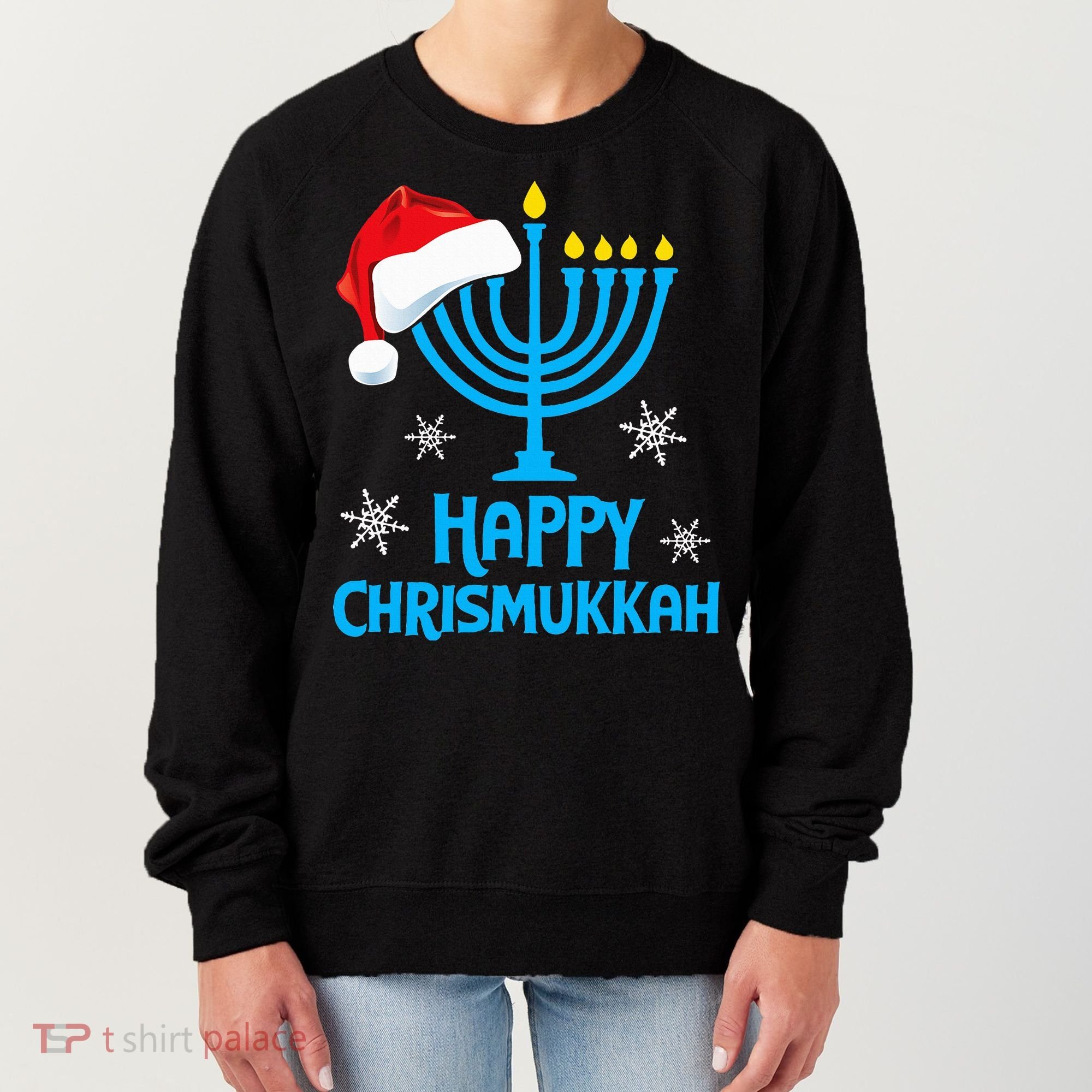 Happy Chrismukkah Santa Hat Christmas Hanukkah Sleep Women's Sweatshirt