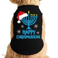 Happy Chrismukkah Santa Hat Christmas Hanukkah Sleep Doggie Tank thumb 0