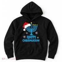 Happy Chrismukkah Santa Hat Christmas Hanukkah Sleep Hoodie thumb 0