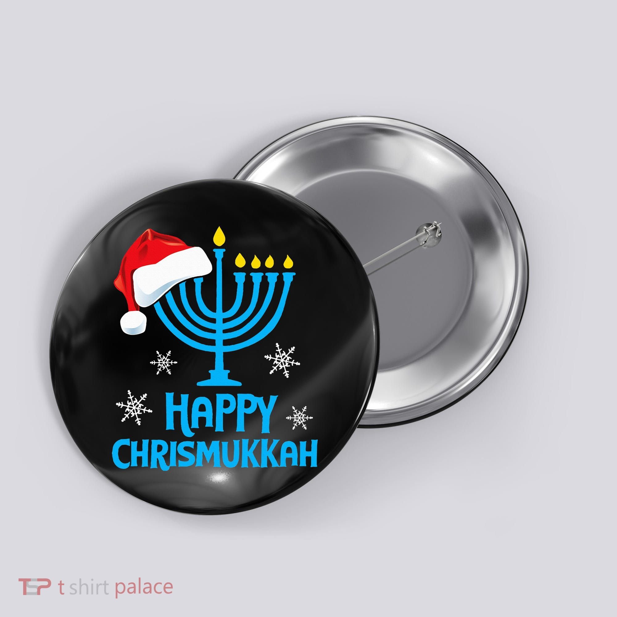 Happy Chrismukkah Santa Hat Christmas Hanukkah Sleep Button