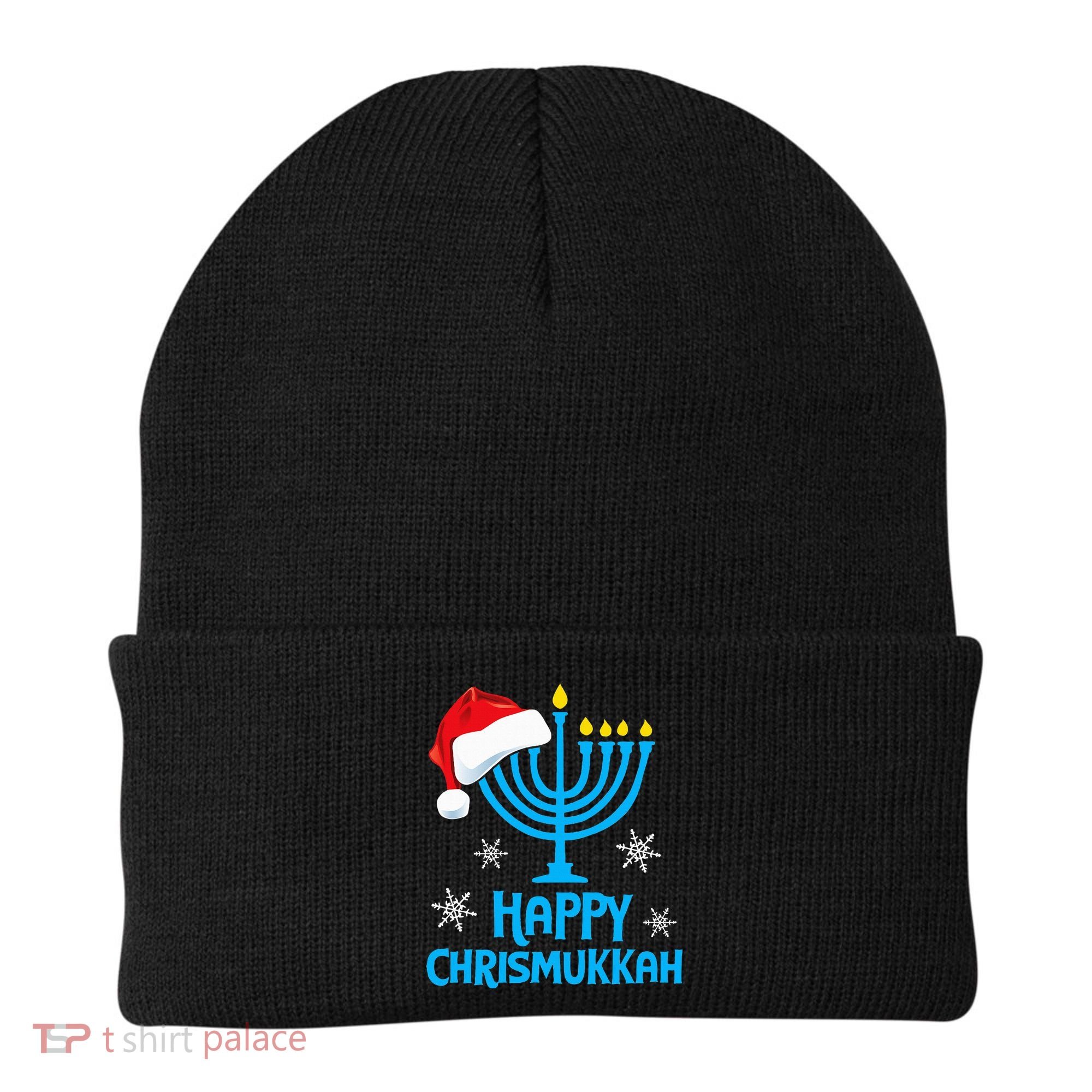 Happy Chrismukkah Santa Hat Christmas Hanukkah Sleep Beanie