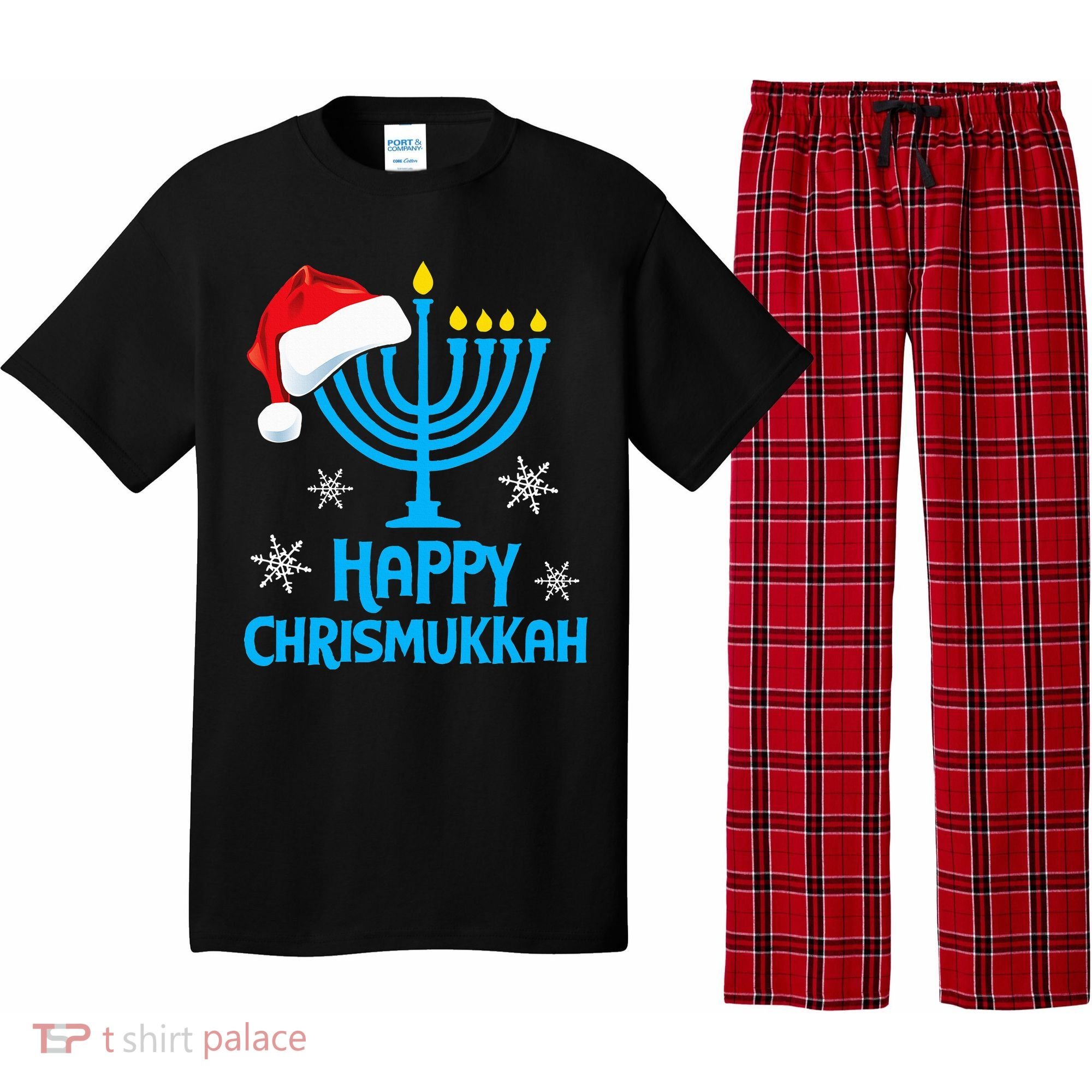 Happy Chrismukkah Santa Hat Christmas Hanukkah Sleep Pajama Set