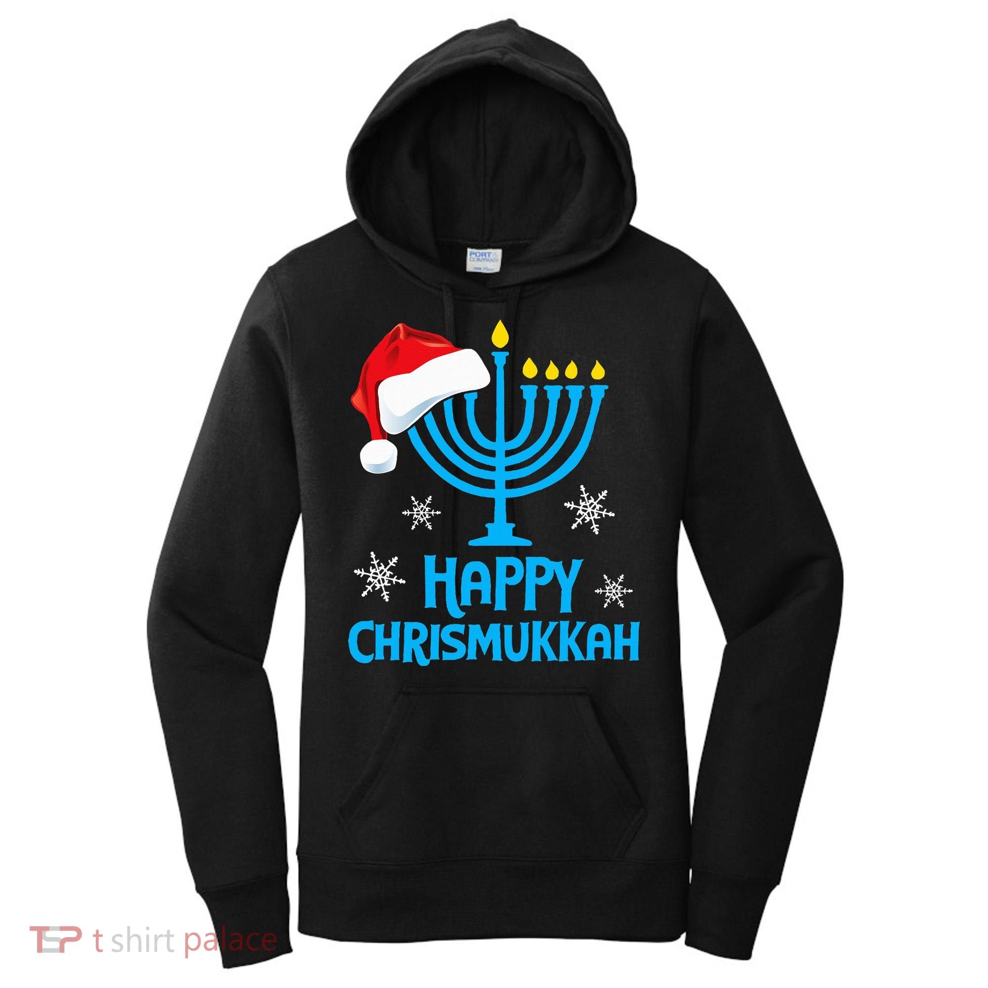 Happy Chrismukkah Santa Hat Christmas Hanukkah Sleep Women's Hoodie