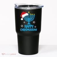 Happy Chrismukkah Santa Hat Christmas Hanukkah Sleep Tumbler thumb 0