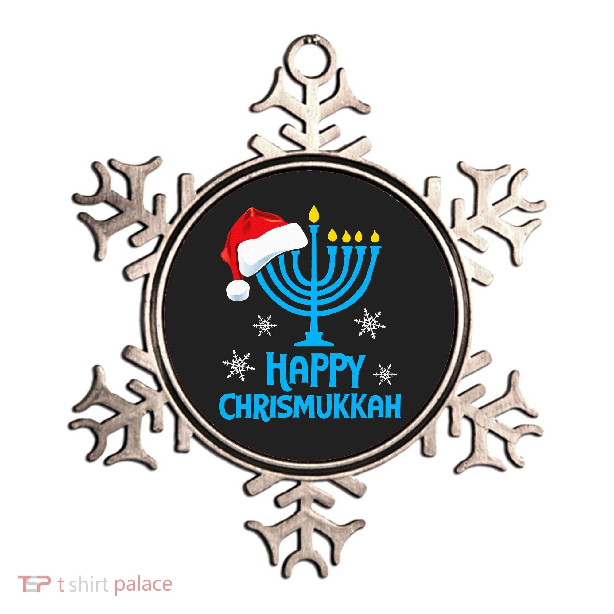 Happy Chrismukkah Santa Hat Christmas Hanukkah Sleep Ornament