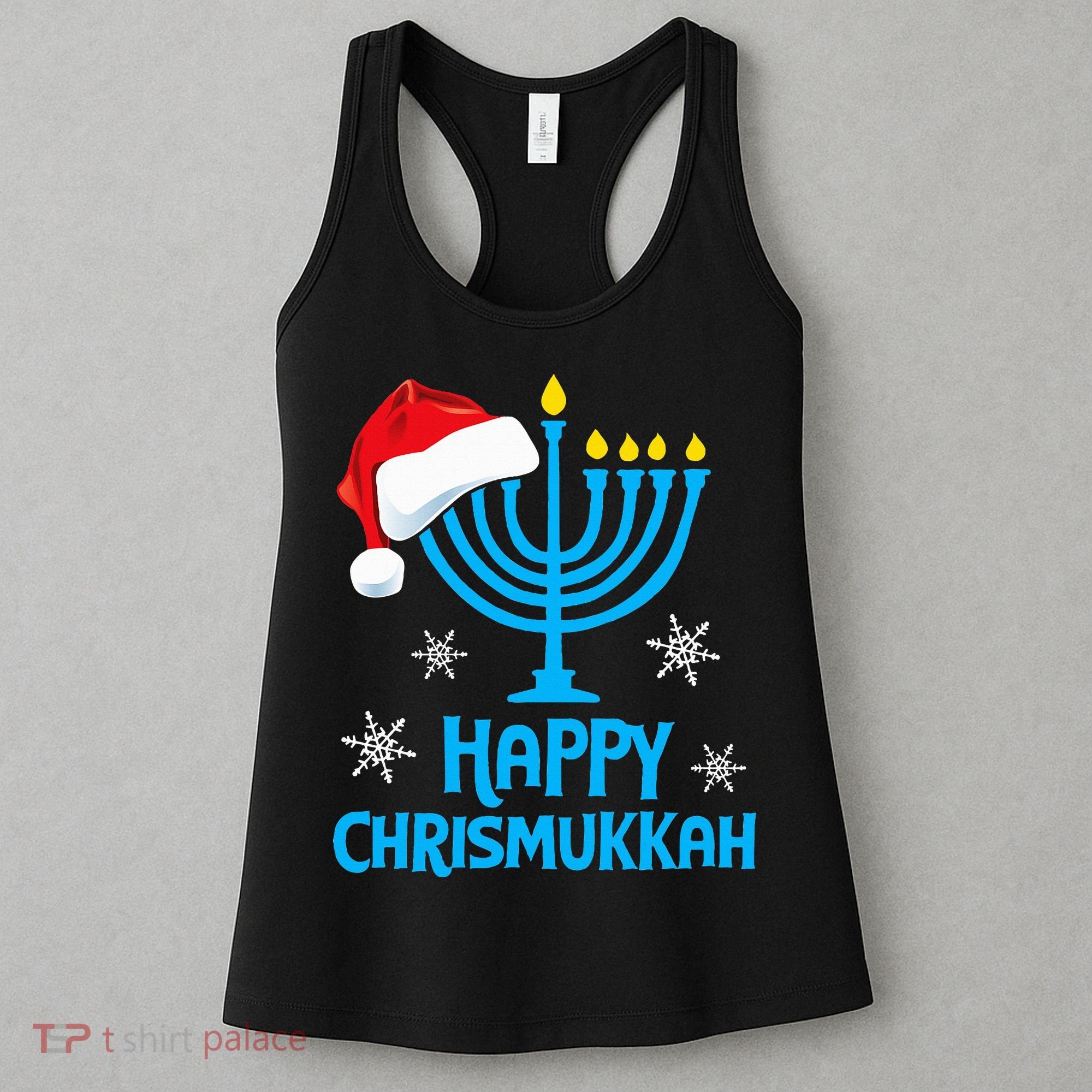 Happy Chrismukkah Santa Hat Christmas Hanukkah Sleep Women's Tank Top