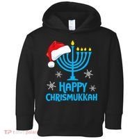 Happy Chrismukkah Santa Hat Christmas Hanukkah Sleep Toddler Hoodie thumb 0