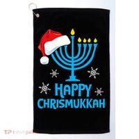 Happy Chrismukkah Santa Hat Christmas Hanukkah Sleep Golf Towel thumb 0
