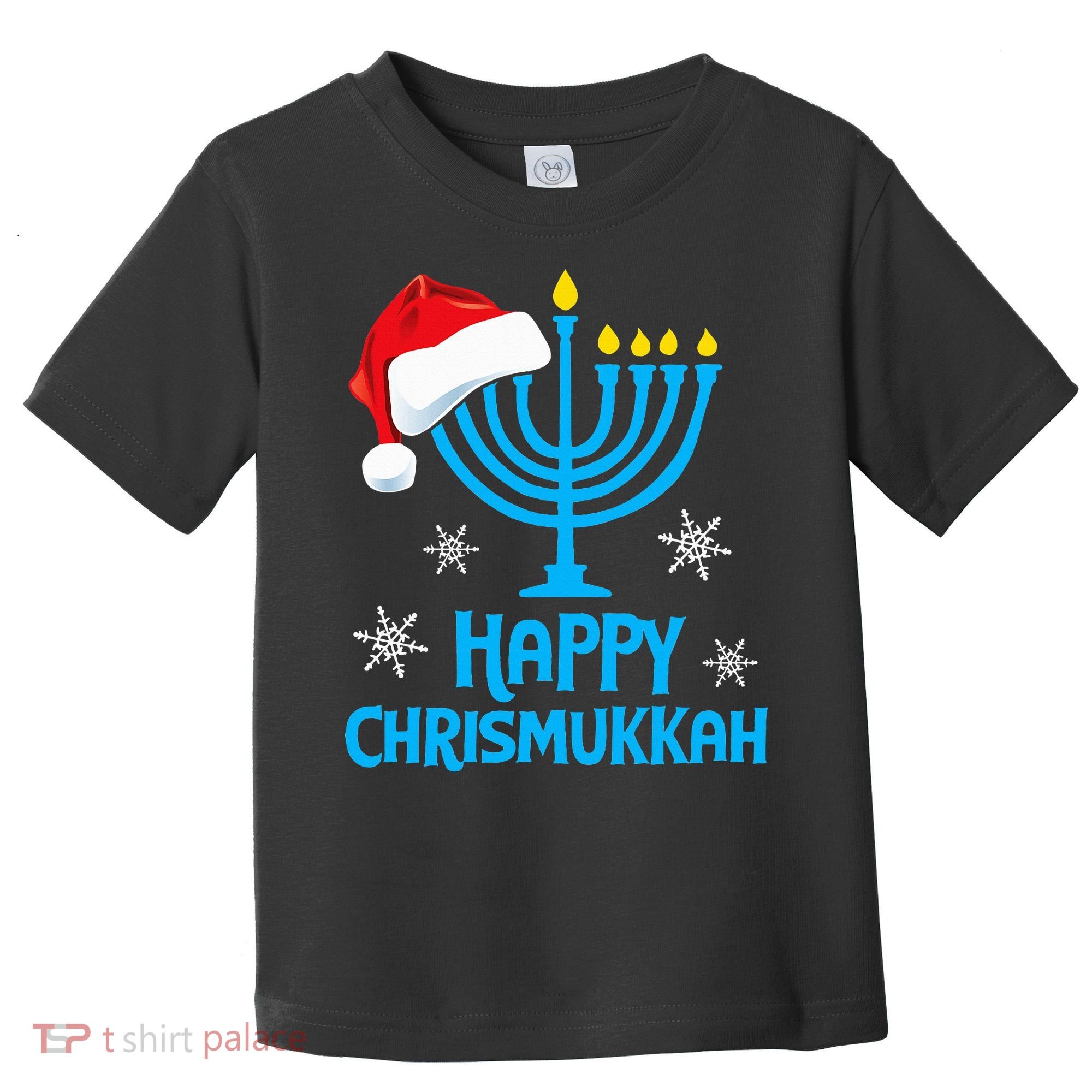 Happy Chrismukkah Santa Hat Christmas Hanukkah Sleep Toddler T-Shirt