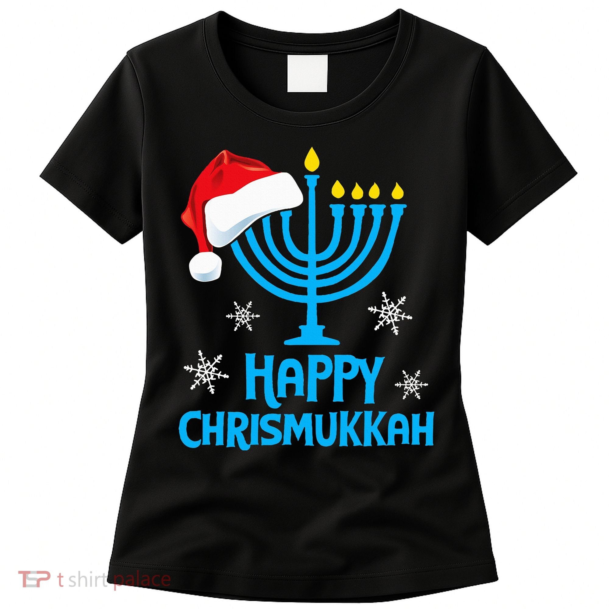 Happy Chrismukkah Santa Hat Christmas Hanukkah Sleep Women's T-Shirt