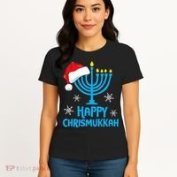Happy Chrismukkah Santa Hat Christmas Hanukkah Sleep Women's T-Shirt thumb 4