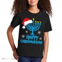 Happy Chrismukkah Santa Hat Christmas Hanukkah Sleep Kids T-Shirt thumb 2
