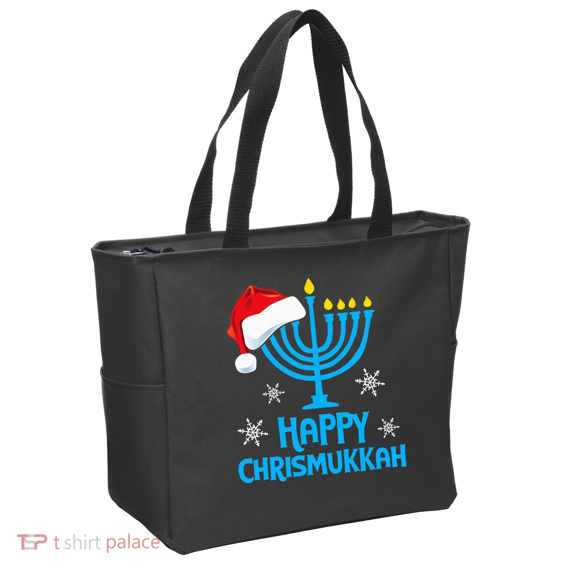Happy Chrismukkah Santa Hat Christmas Hanukkah Sleep Tote Bag