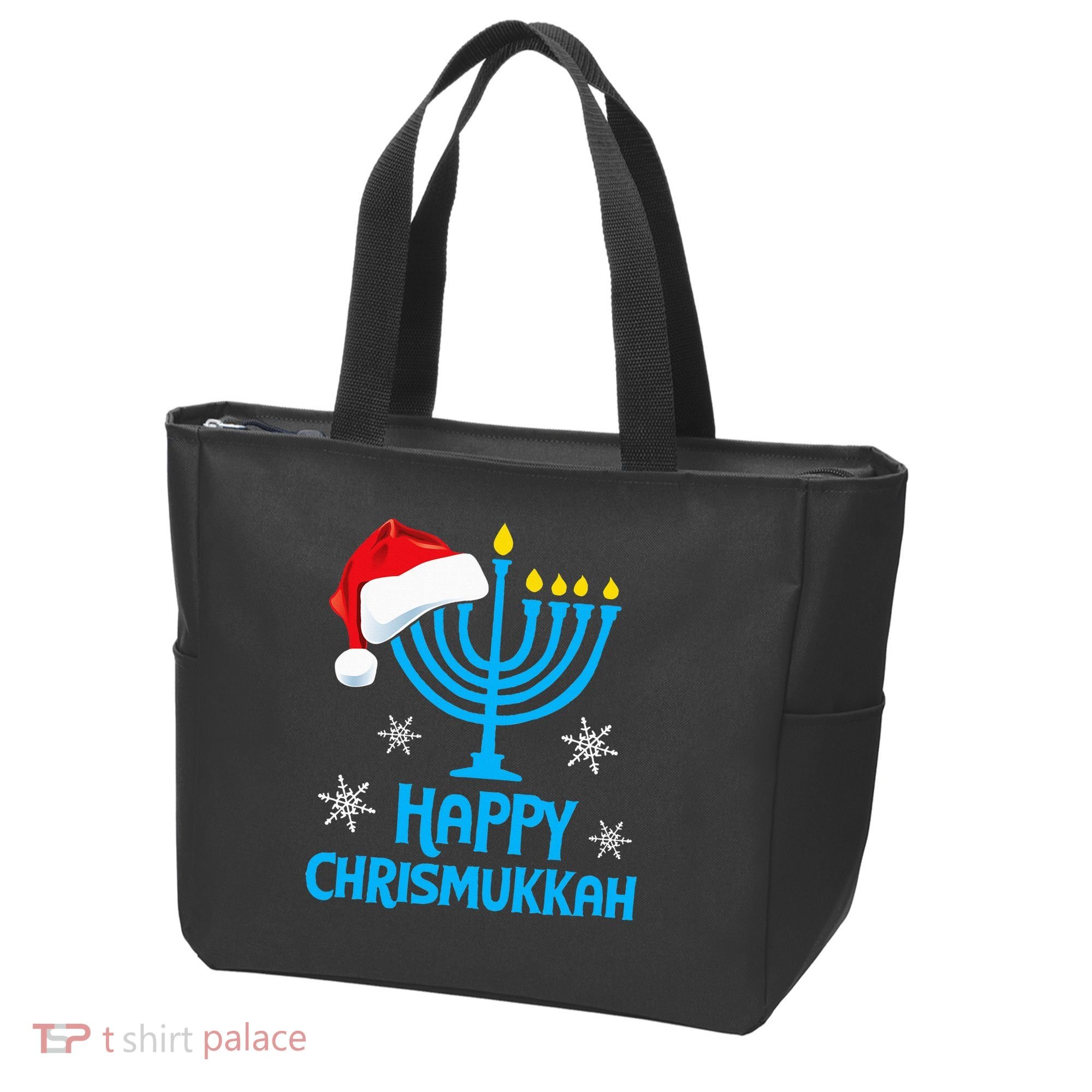 Happy Chrismukkah Santa Hat Christmas Hanukkah Sleep Tote Bag