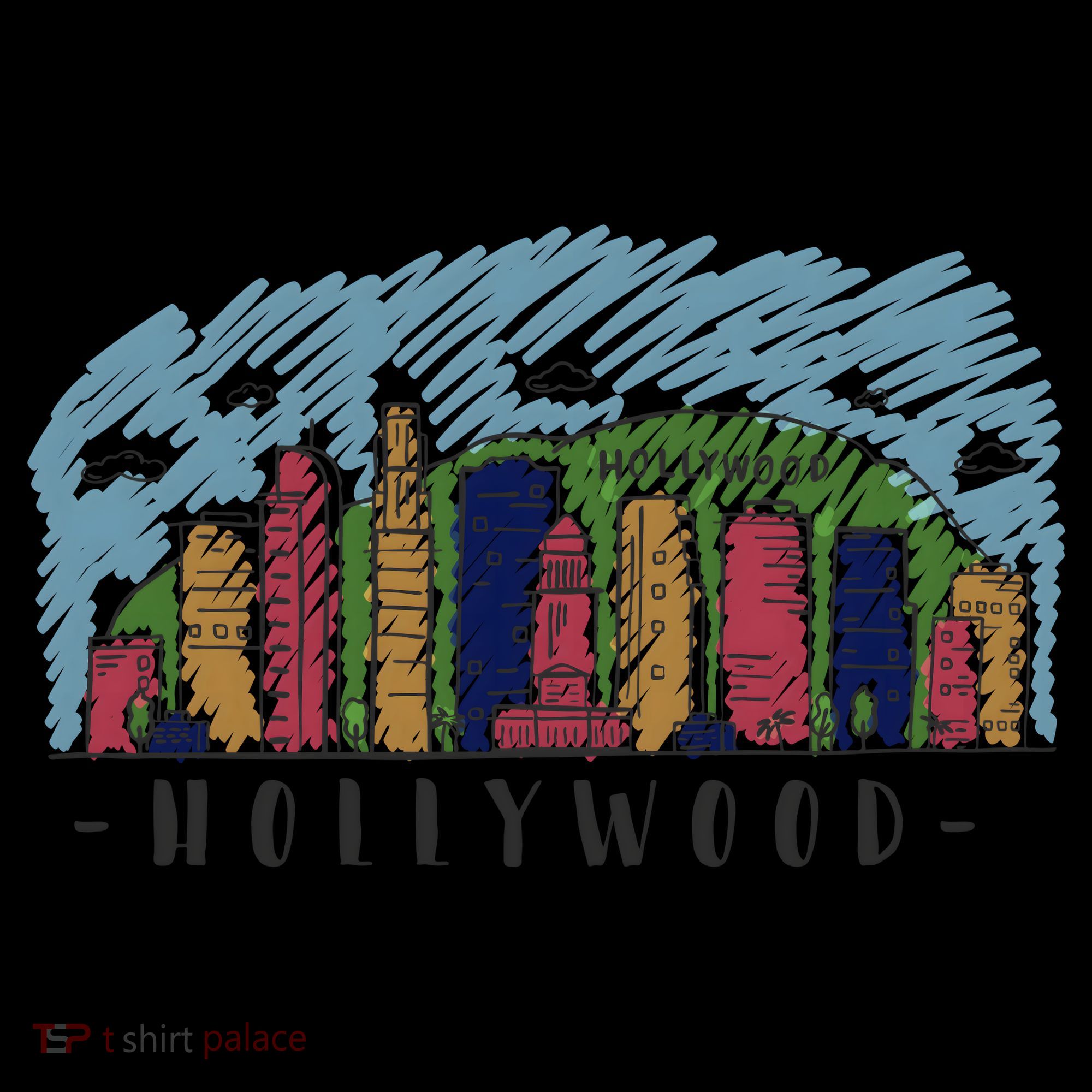 Hollywood Cartoon Style Illustration Coffee Mug