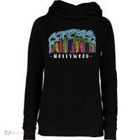 Hollywood Cartoon Style Illustration Womens Funnel Neck Pullover Hood thumb 0