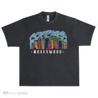 Hollywood Cartoon Style Illustration Urban Oversized Heavyweight T-Shirt thumb 0