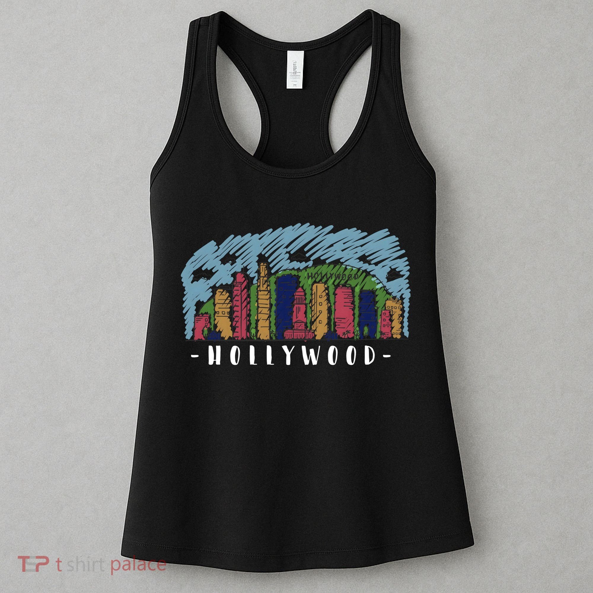 Hollywood Cartoon Style Illustration Women's Tank Top