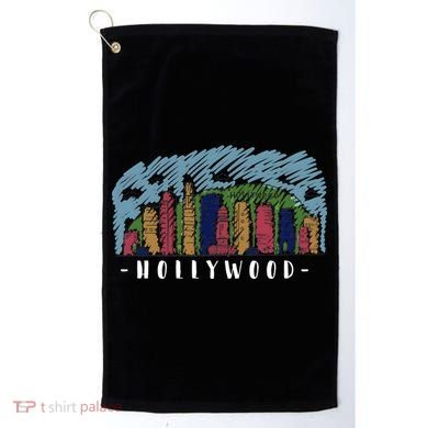 Hollywood Cartoon Style Illustration Golf Towel