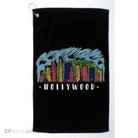 Hollywood Cartoon Style Illustration Golf Towel thumb 0