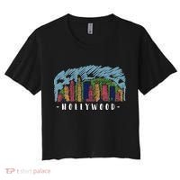 Hollywood Cartoon Style Illustration Women's Crop Top Tee thumb 0