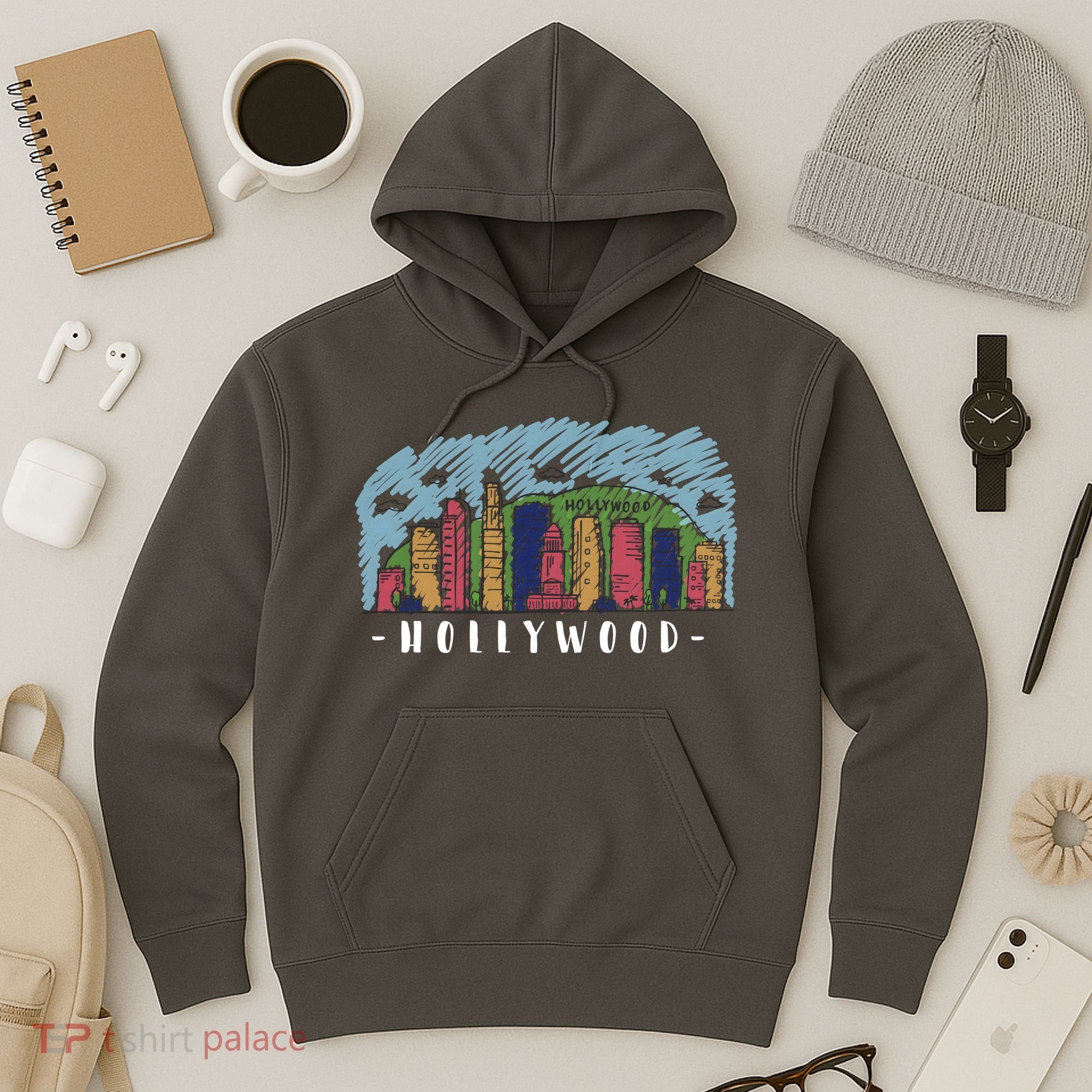 Hollywood Cartoon Style Illustration Hoodie