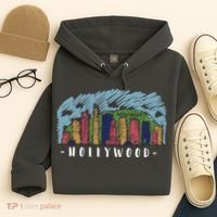 Hollywood Cartoon Style Illustration Hoodie thumb 4