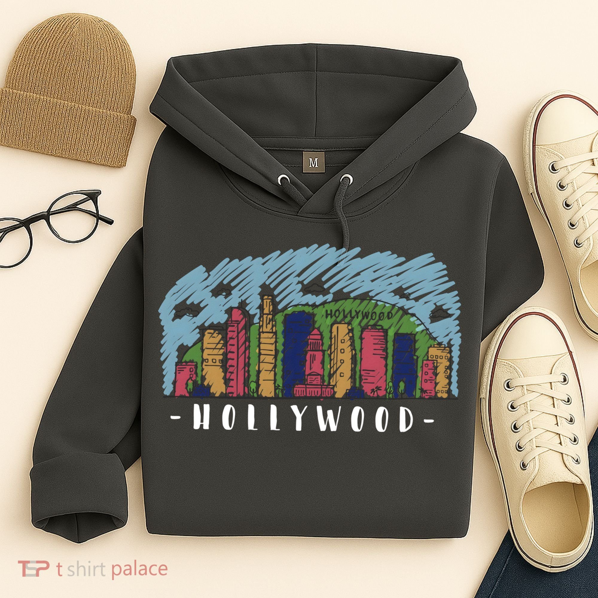 Hollywood Cartoon Style Illustration Hoodie