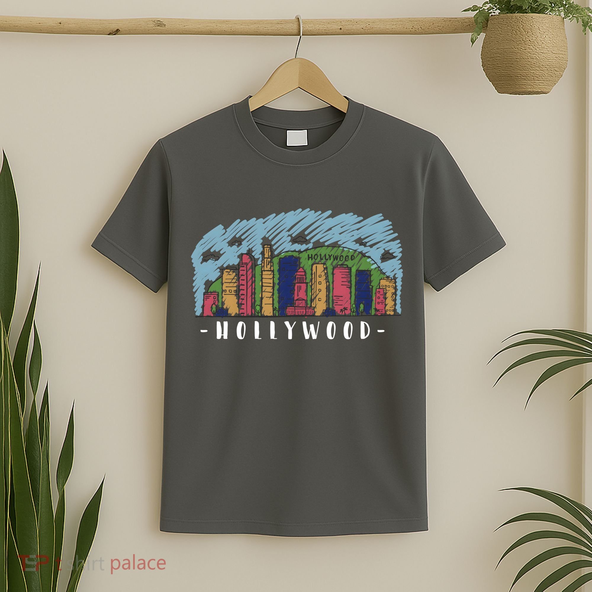 Hollywood Cartoon Style Illustration T-Shirt
