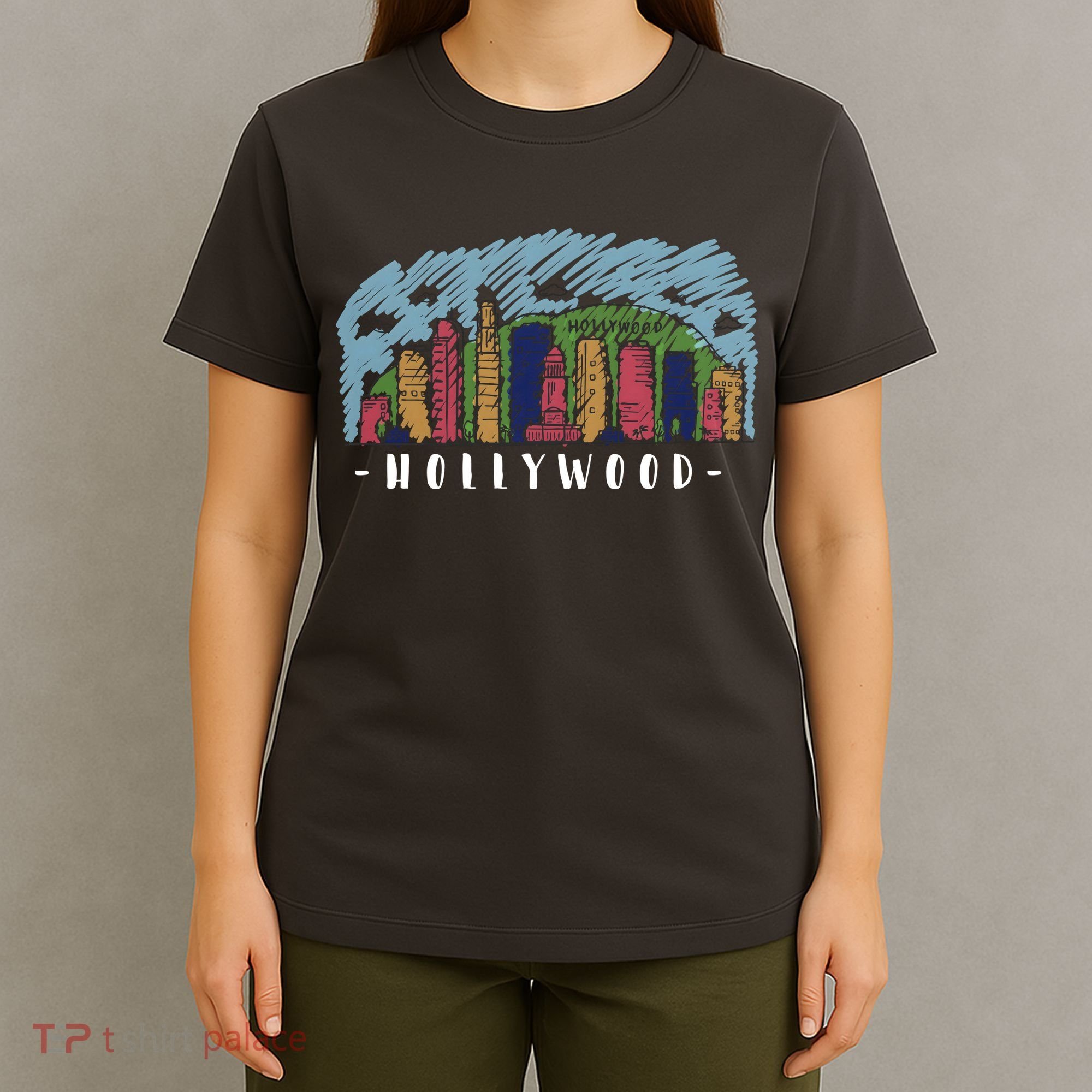 Hollywood Cartoon Style Illustration T-Shirt