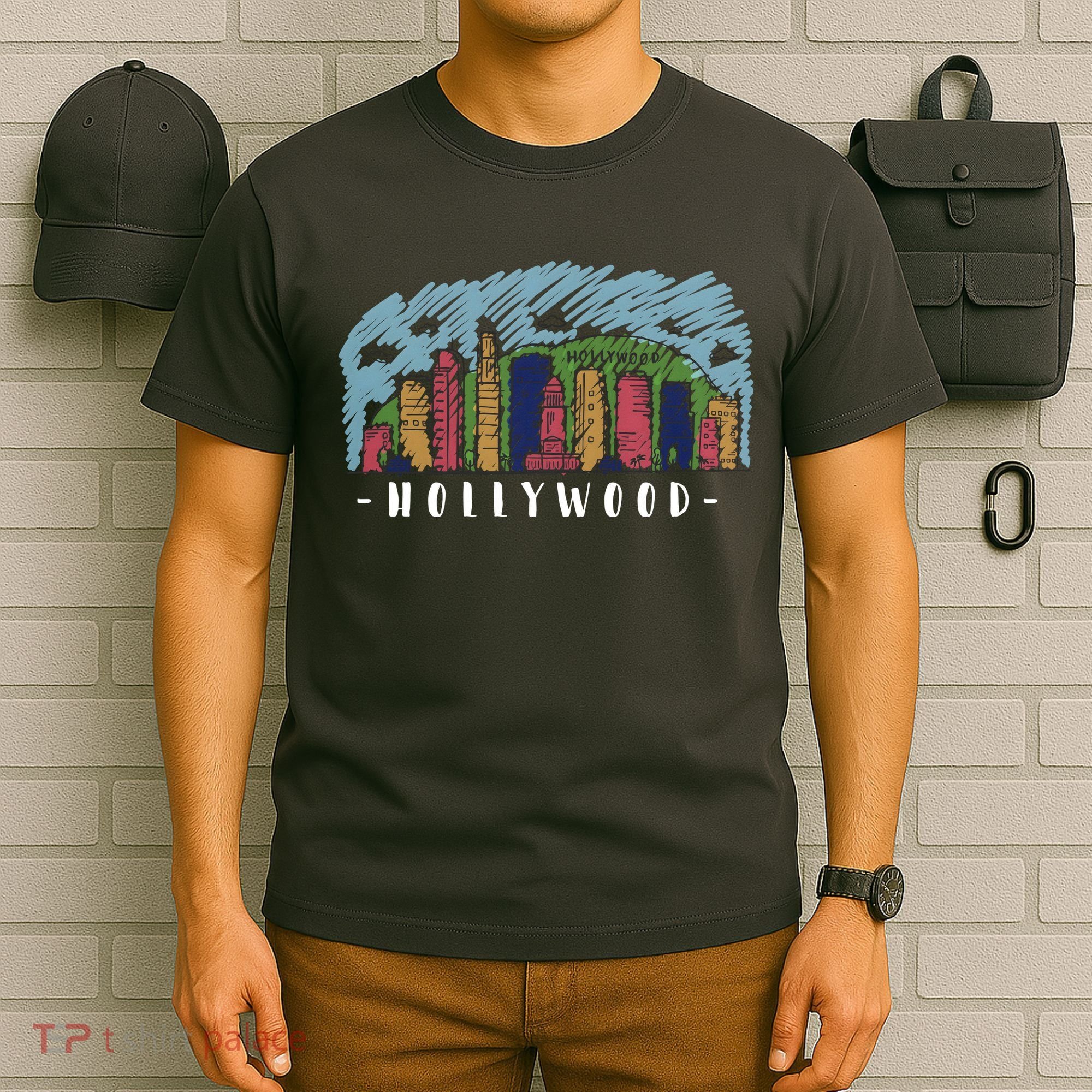 Hollywood Cartoon Style Illustration T-Shirt