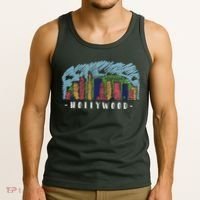 Hollywood Cartoon Style Illustration Tank Top thumb 3
