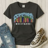 Hollywood Cartoon Style Illustration Women's T-Shirt thumb 3