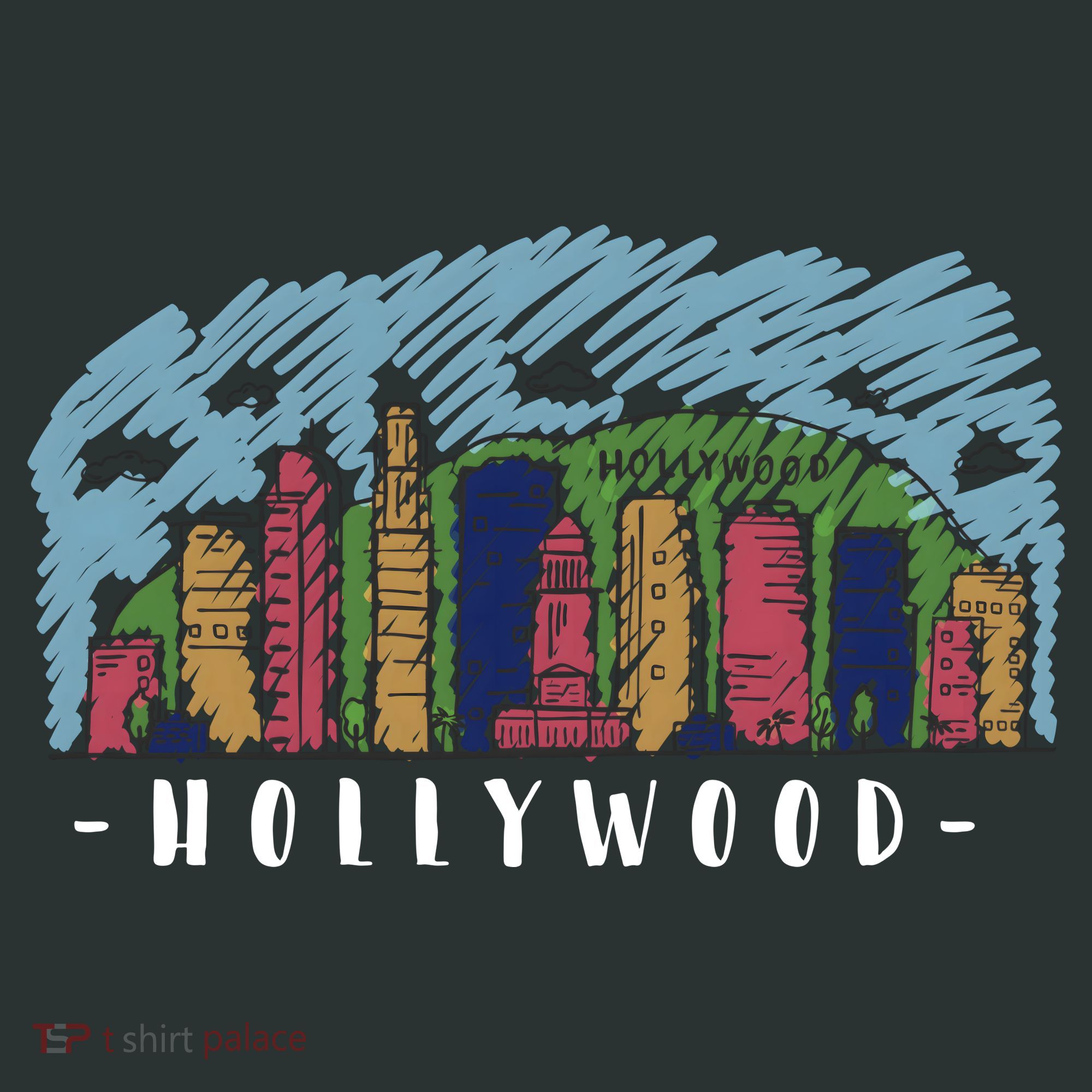 Hollywood Cartoon Style Illustration Kids Hoodie
