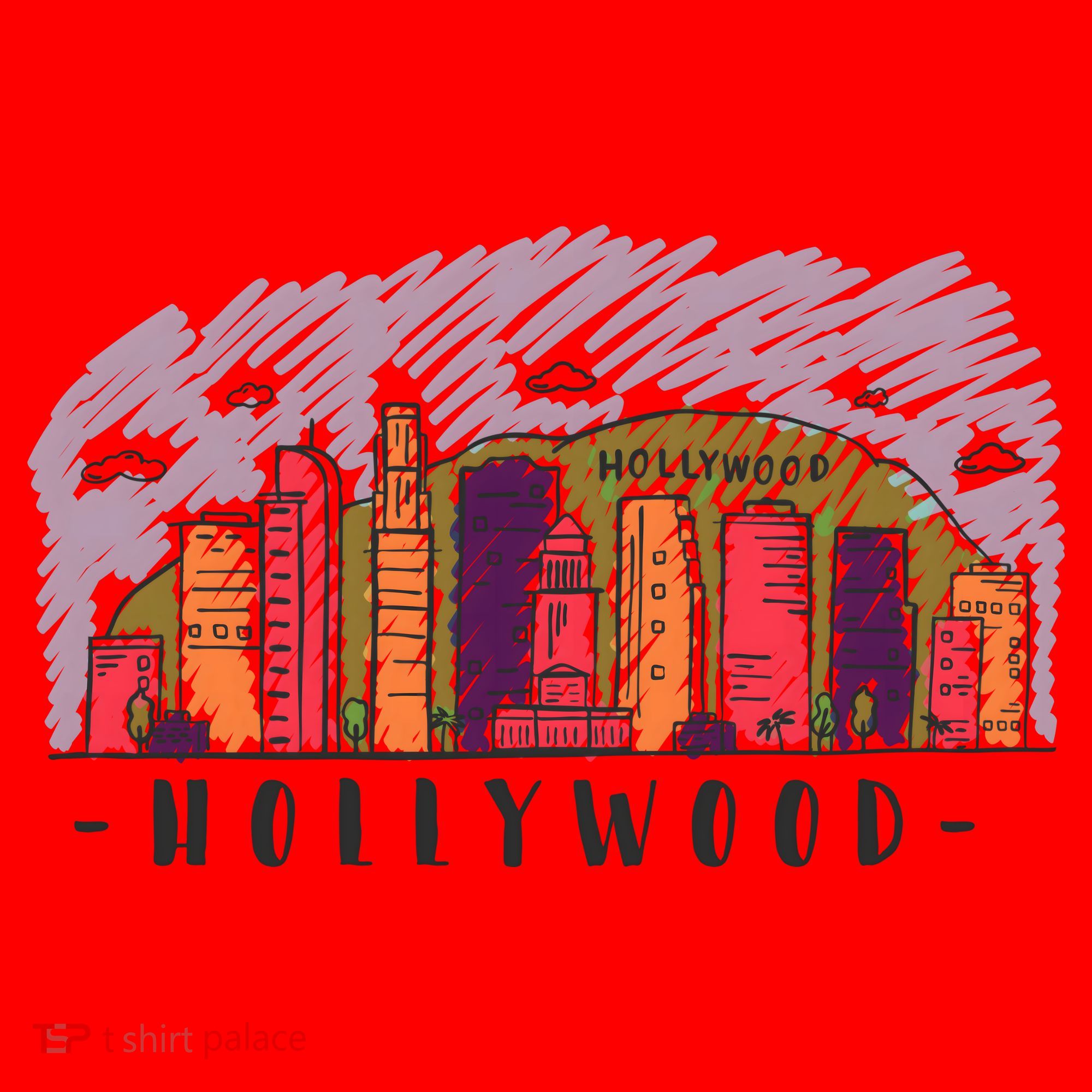 Hollywood Cartoon Style Illustration Santa Hat