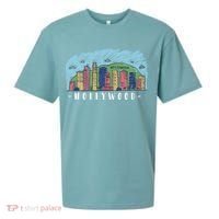 Hollywood Cartoon Style Illustration Sueded Cloud Jersey T-Shirt thumb 0