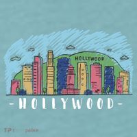 Hollywood Cartoon Style Illustration Sueded Cloud Jersey T-Shirt thumb 2