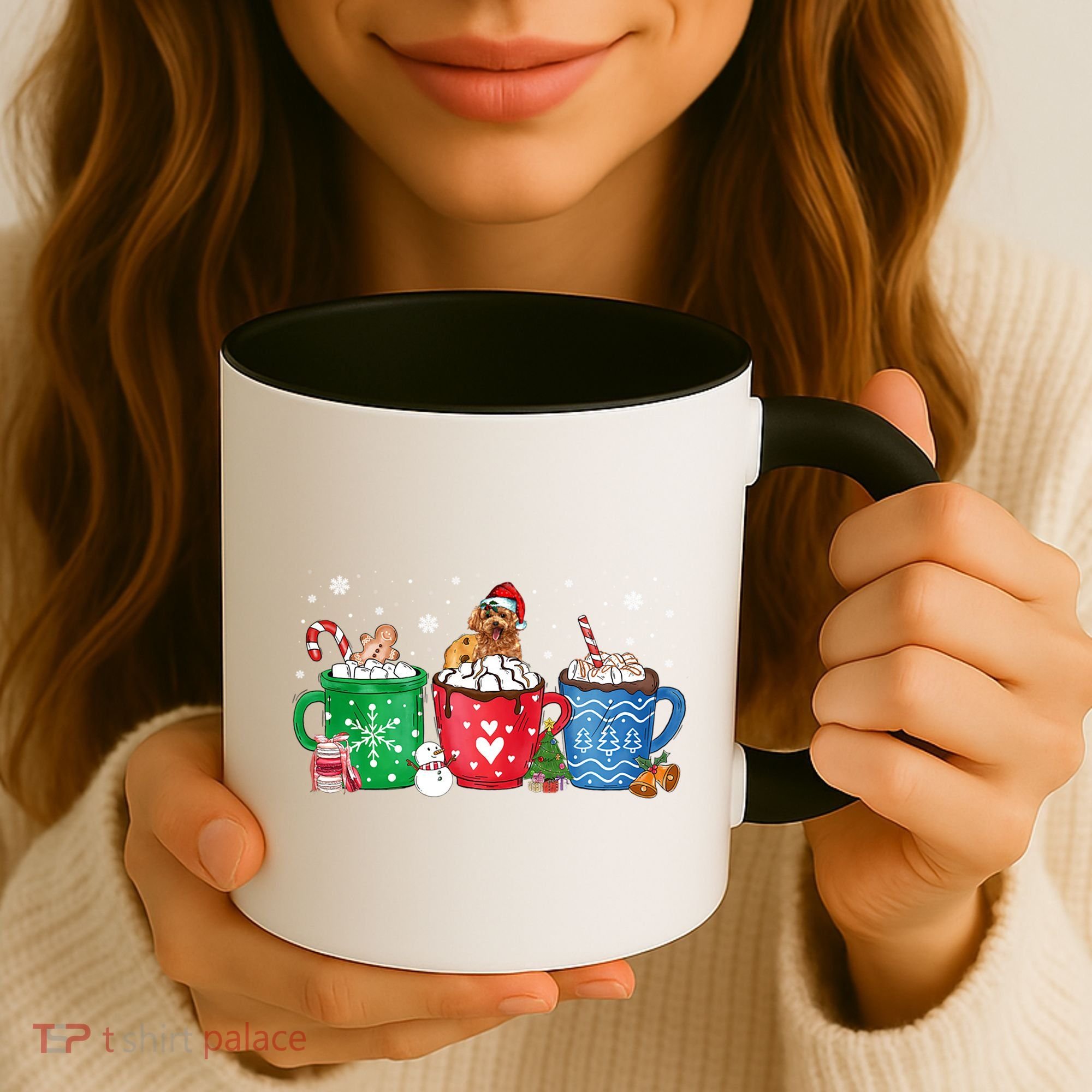 Hot Chocolate S Winter Mug Poodle Cream Christmas Gift Coffee Mug