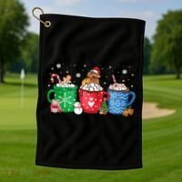 Hot Chocolate S Winter Mug Poodle Cream Christmas Gift Golf Towel thumb 1