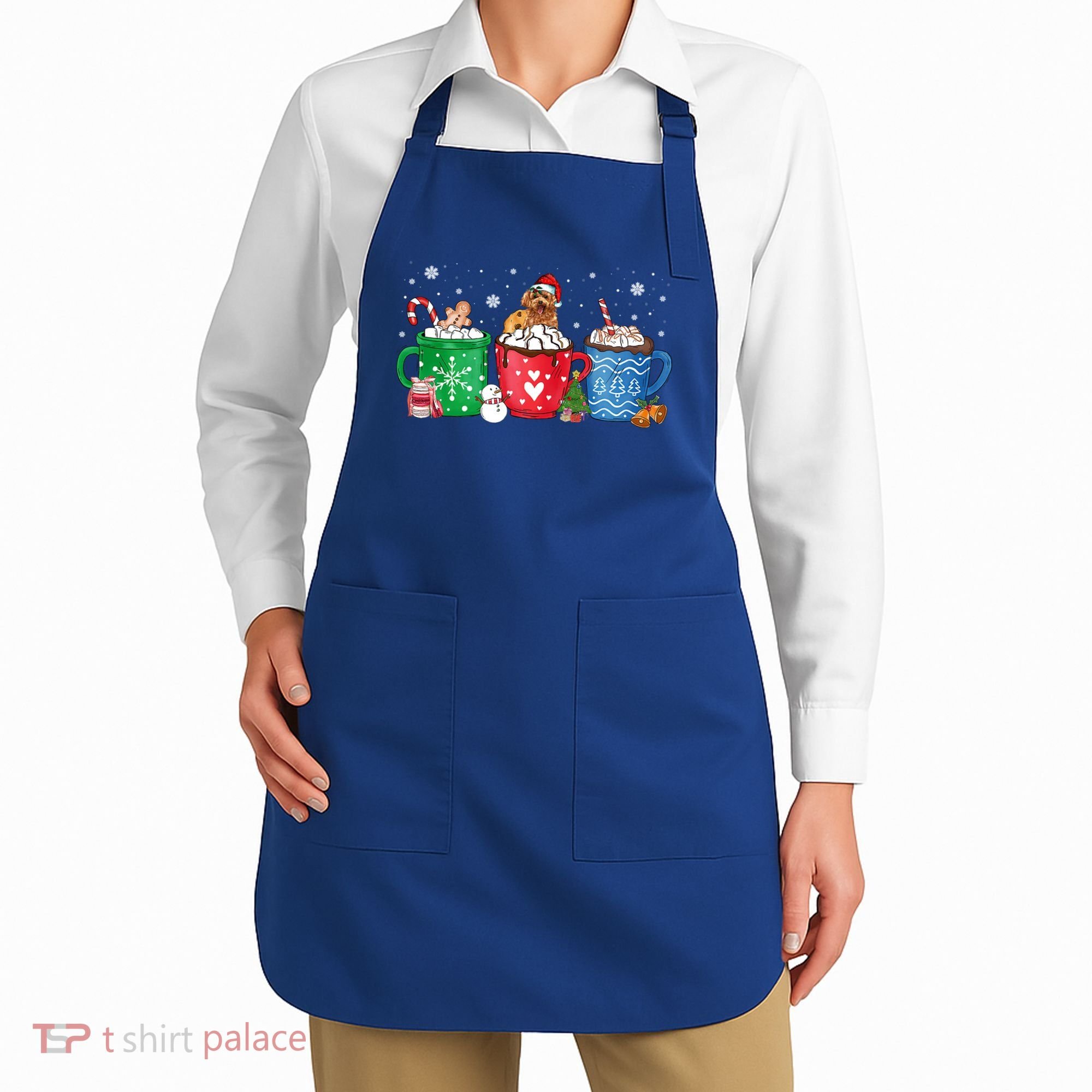 Hot Chocolate S Winter Mug Poodle Cream Christmas Gift Apron