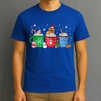 Hot Chocolate S Winter Mug Poodle Cream Christmas Gift T-Shirt thumb 3