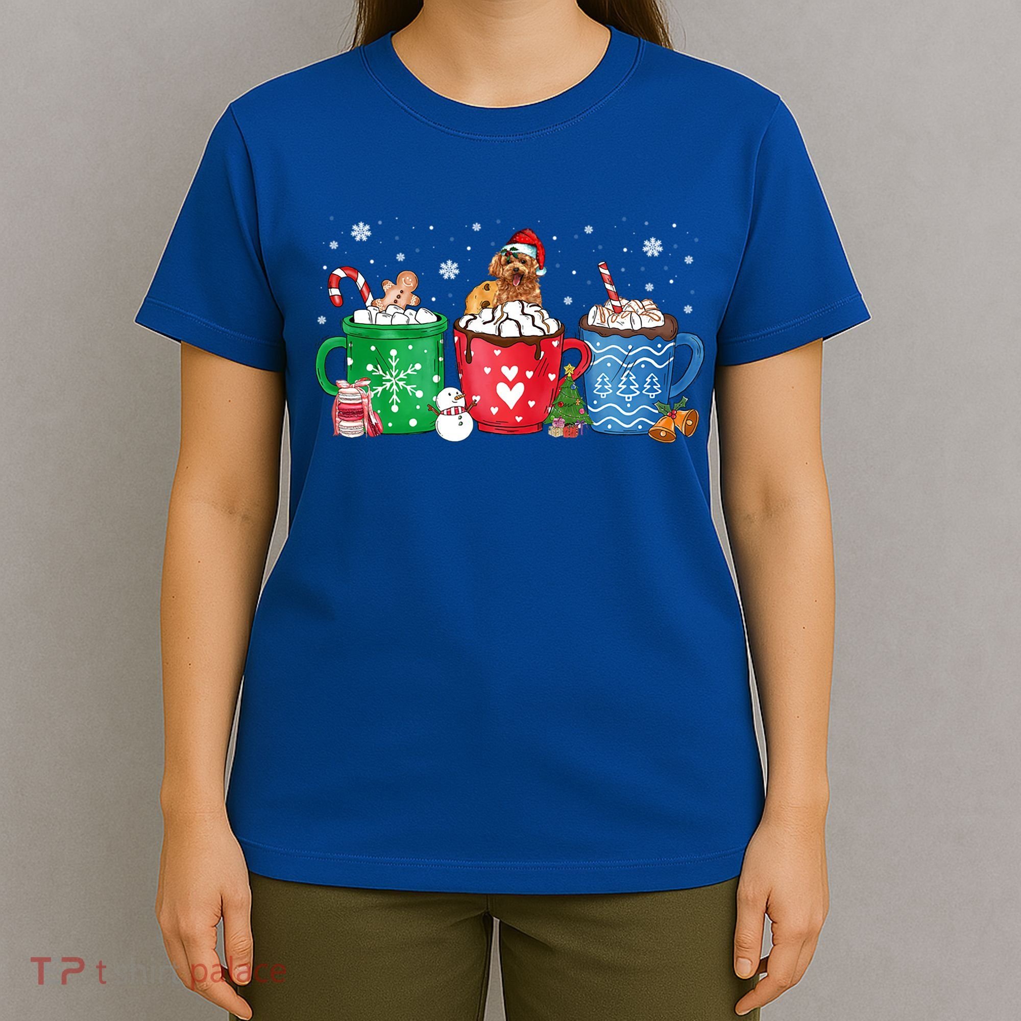 Hot Chocolate S Winter Mug Poodle Cream Christmas Gift T-Shirt