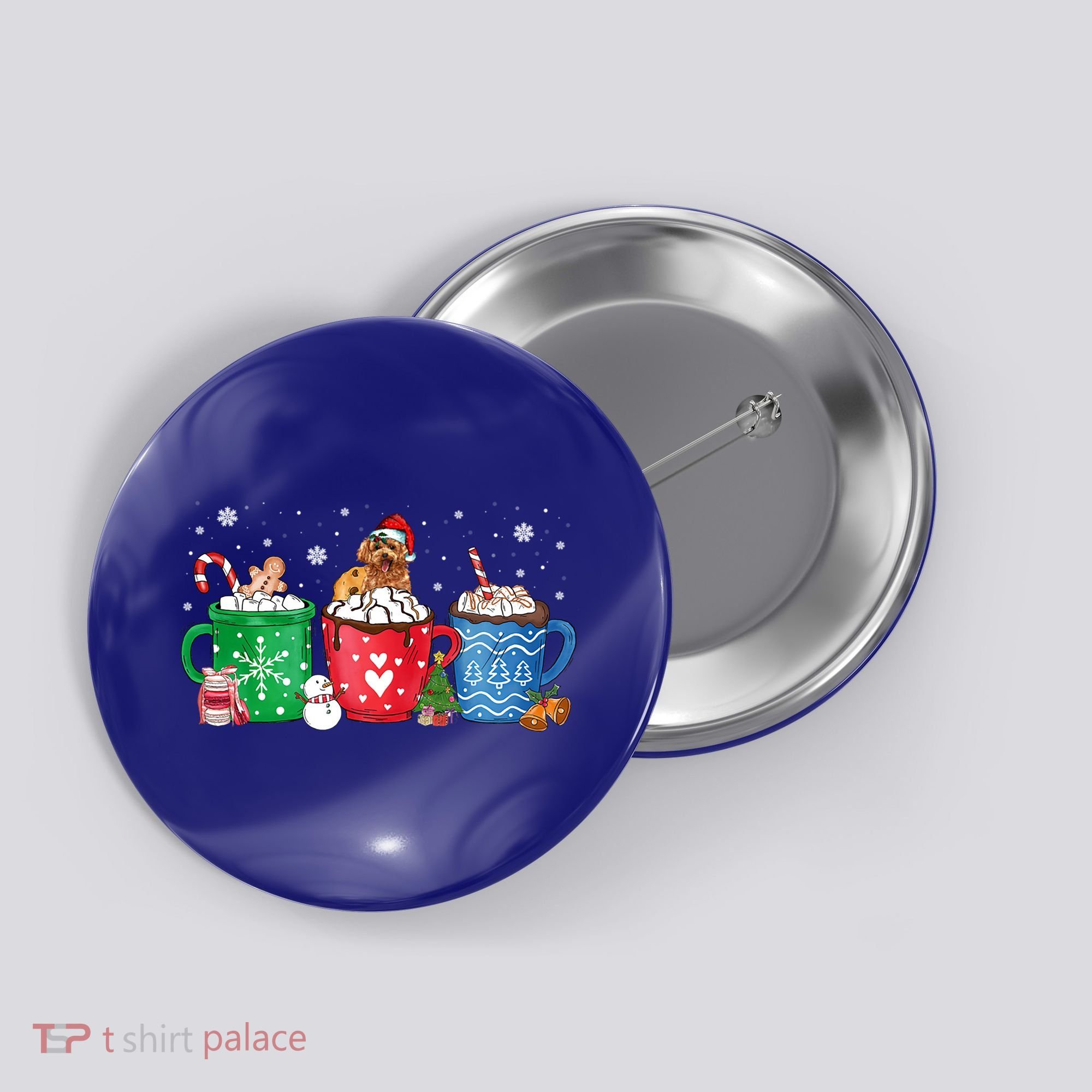 Hot Chocolate S Winter Mug Poodle Cream Christmas Gift Button