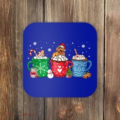Hot Chocolate S Winter Mug Poodle Cream Christmas Gift Coaster