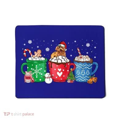 Hot Chocolate S Winter Mug Poodle Cream Christmas Gift Mousepad